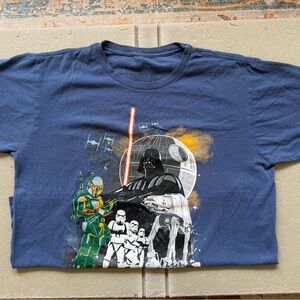Disney Store Star Wars T-Shirt Mens Size L Blue Graphic T